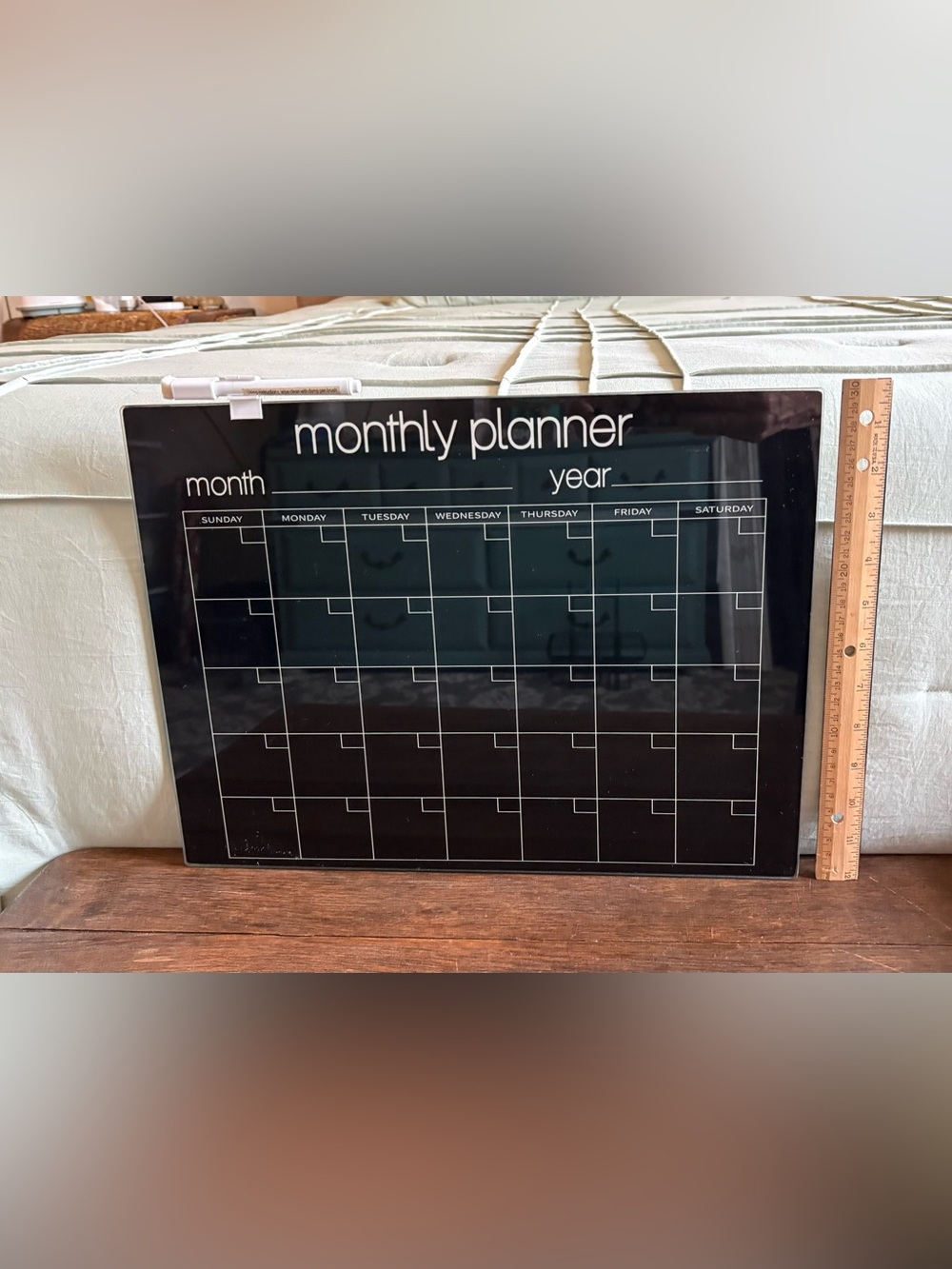 Monthly Planner Dry Erase Calendar Board glass